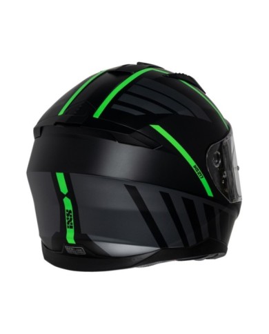 casco integrale iXS iXS217 2.0 nero opaco-verde fluorescente