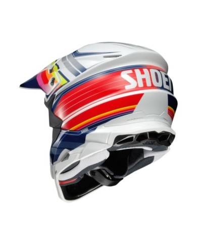 SHOEI Motocrosshelm VFX-WR Pinnacle TC-1, weiss-rot-blau