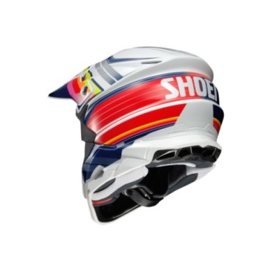 SHOEI Motocrosshelm VFX-WR Pinnacle TC-1, weiss-rot-blau