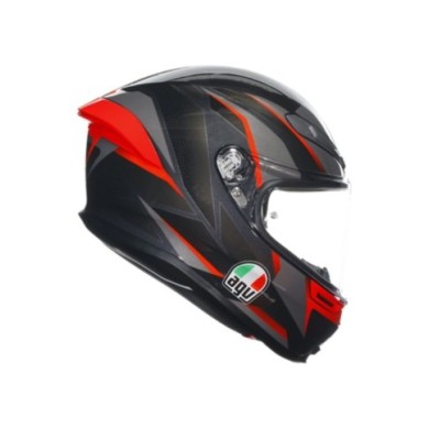AGV Integralhelm K6 S Multi Slashcut schwarz-grau-rot