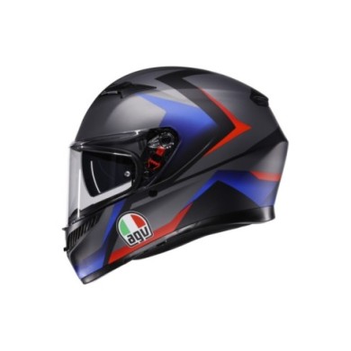 AGV Casco integrale K3 Striga nero opaco blu rosso