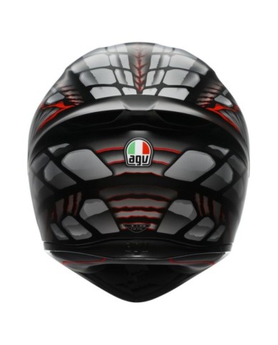 AGV Casco integrale K1 S Lyzard opaco nero-grigio-rosso