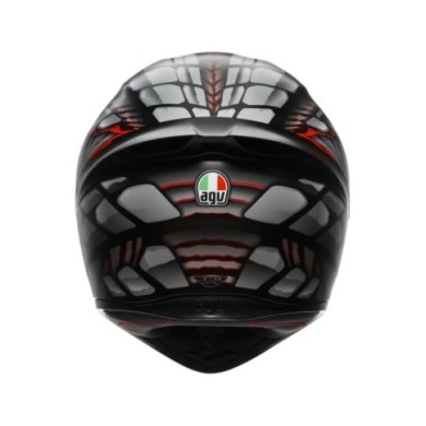 AGV Casco integrale K1 S Lyzard opaco nero-grigio-rosso