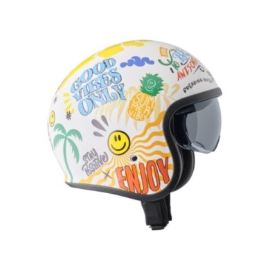 gms Casque Jet Ride & Surf blanc-jaune-bleu summer vibes