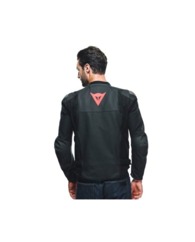 Dainese Veste en cuir Sportiva noir mat-noir