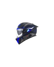 KYT Casque intégral R2R Led noir-bleu-gris
