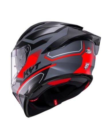 KYT Casque intégral R2R Parsec gris-rouge mat