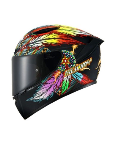 Suomy Casco integrale Track-1 Chieftain nero opaco-giallo-blu