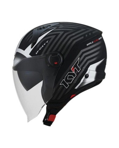 KYT Casco jet D-City Lucent nero-argento opaco