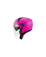 KYT Casco jet D-City rosa fluorescente