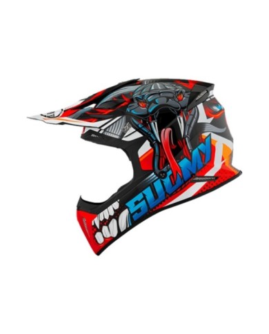 Suomy Offroadhelm X-Wing Snake rot-blau-grau