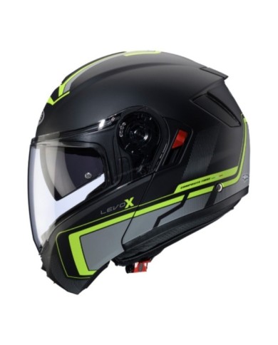 Caberg Klapphelm Levo X Elite matt schwarz-grau-gelb fluo