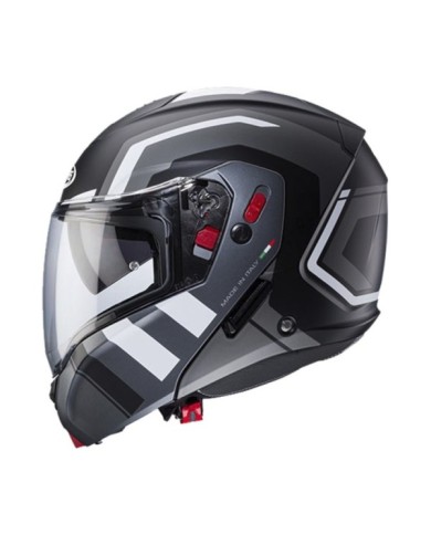Caberg Casque modulable Horus X Road noir-argent foncé-blanc mat