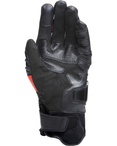 Dainese Gants en cuir Carbon 4 Kurz noir-fluo rouge