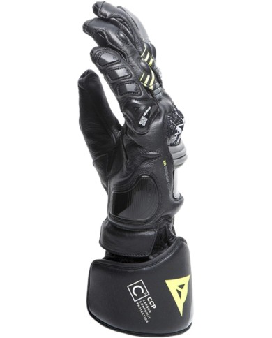 Dainese Druid 4 guanti in pelle nero-grigio-giallo fluo