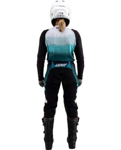 Leatt Maglia Moto 4.5 Lite Women V25 nero-bianco-turchese
