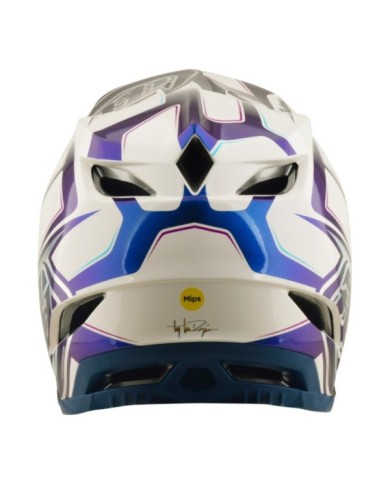 Troy Lee Designs D4 Composite Helmet W Mips - Flared white-dark blue