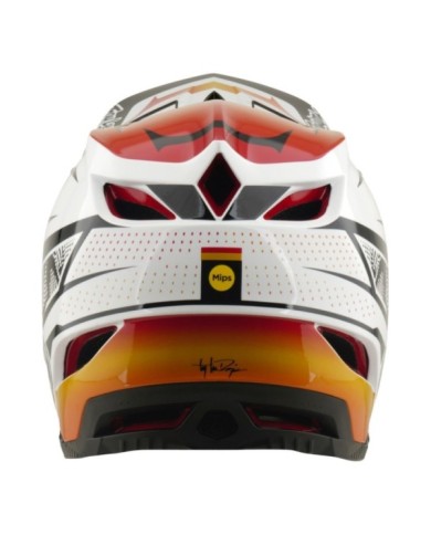 Troy Lee Designs Casco composito D4 W Mips - Lined Up bianco