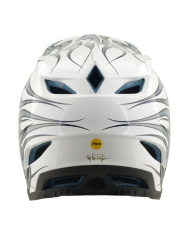 Troy Lee Designs D4 Composite Helmet W Mips - Torched white-silver