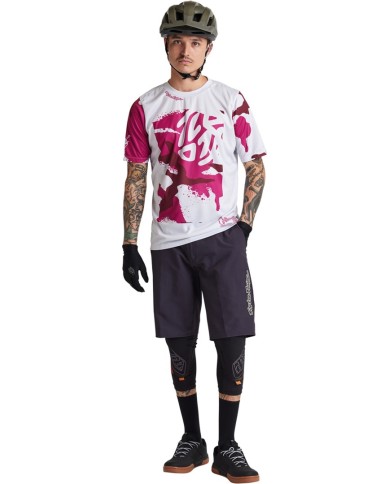 Troy Lee Designs Flowline SS Jersey - Condfined blanc-rose
