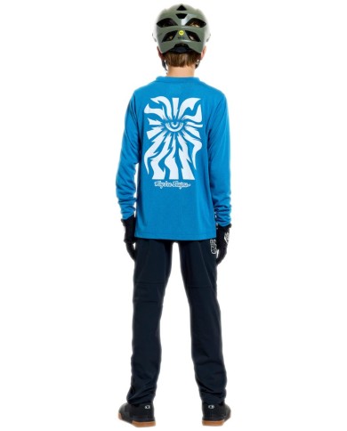 Troy Lee Designs Youth Skyline Ride Long Sleeve Tee - One Eye blue
