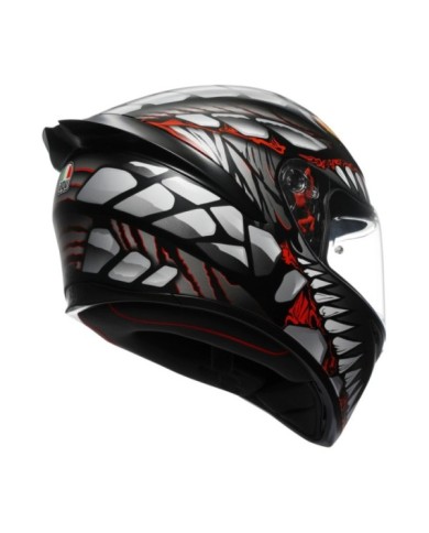 AGV Casco integrale K1 S Lyzard opaco nero-grigio-rosso