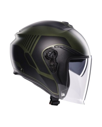 AGV Casco jet Irides Sakai verde-nero opaco