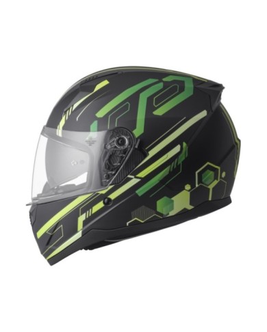gms Integralhelm Hexago Graphic matt-grün