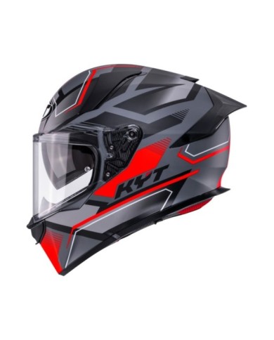 KYT Casque intégral R2R Parsec gris-rouge mat