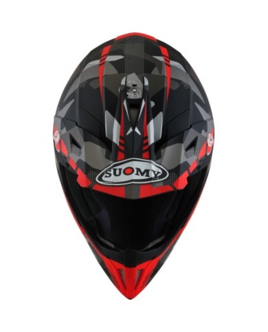 Suomy Casco offroad X-Wing Camouflager nero opaco-rosso