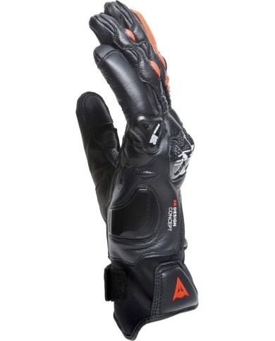 Guanti in pelle Dainese Carbon 4 Kurz nero-rosso fluo