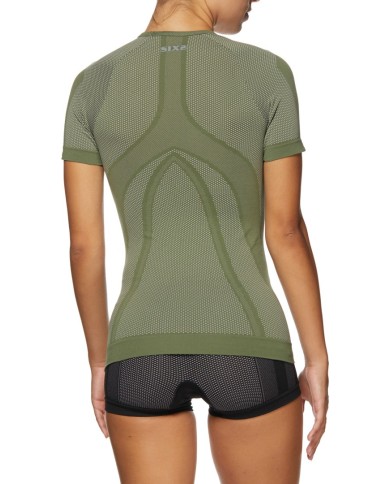 SIXS Maglia a maniche corte con collo rotondo ARMY verde militare XS