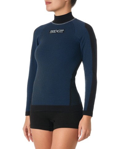 SIXS Maglietta funzionale TS3 nero-petrolio XS