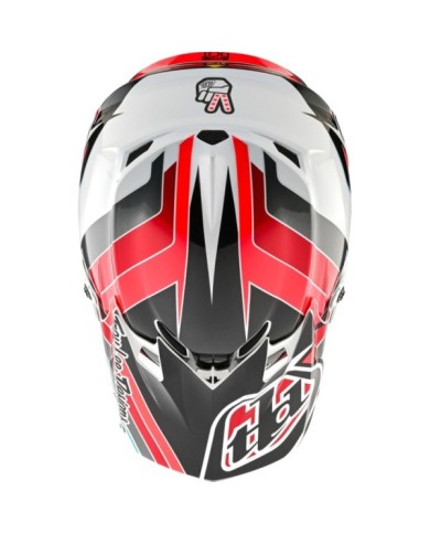 Troy Lee Designs SE4 Polyacrylite Helmet - Block gris-rouge