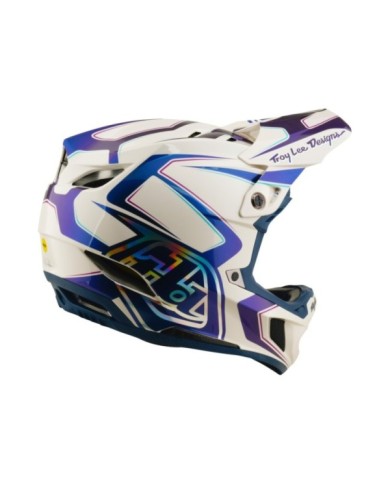 Troy Lee Designs D4 Composite Helmet W Mips - Flared white-dark blue