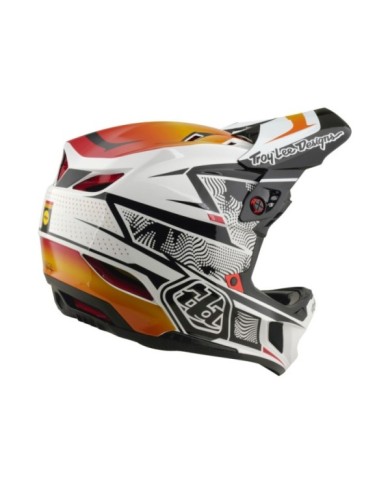 Troy Lee Designs Casco composito D4 W Mips - Lined Up bianco