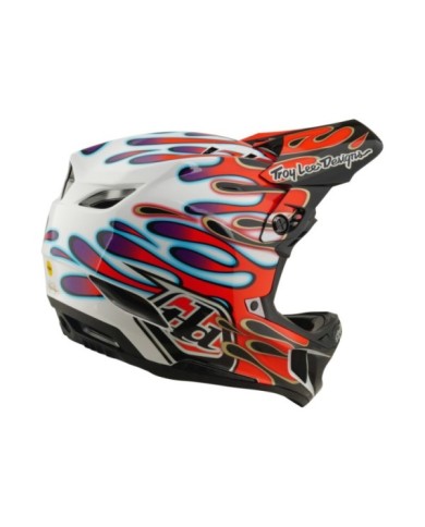 Troy Lee Designs D4 Composite Helmet W Mips - Overspray white-red