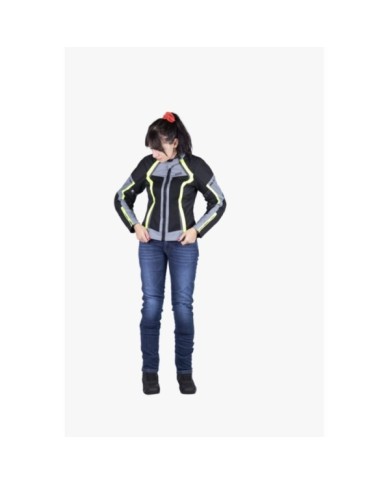 iXS Sport Femme Veste Andorra-Air noir-gris-jaune