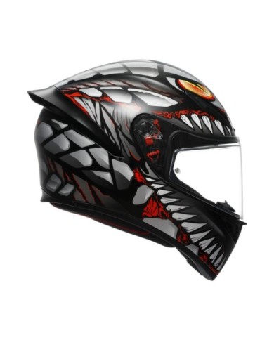 AGV Casco integrale K1 S Lyzard opaco nero-grigio-rosso