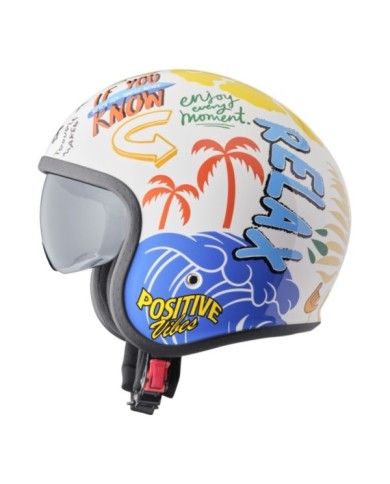 gms Casque Jet Ride & Surf blanc-jaune-bleu summer vibes