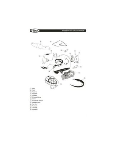 ARAI Ricambi post-vendita - Per richieste specifiche, contattare il nostro servizio post-vendita.