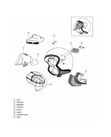 ARAI SZ-F Set di supporti per casco Blast Jet