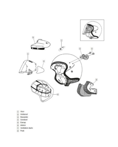 ARAI Imbottitura guancia per casco aperto SZ-LIGHT Light 25 mm