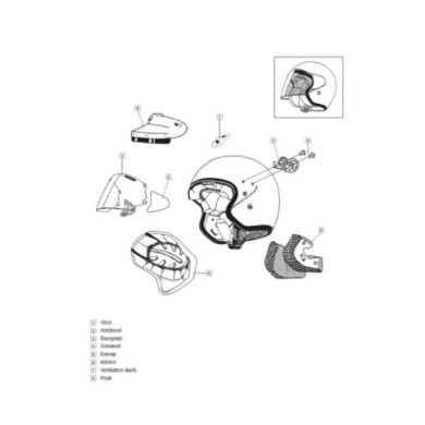 ARAI Open Face Helm Wangenpolster SZ-LIGHT Light 25 mm