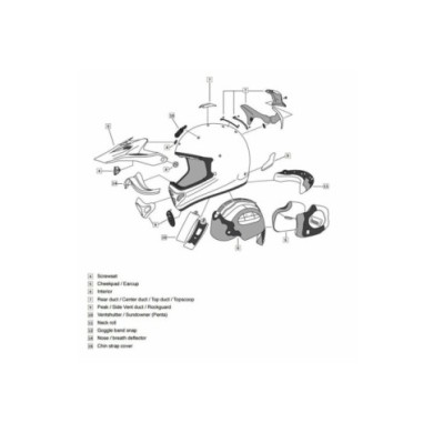 ARAI MX-V Chinvent Fluor Orangz Casco da fuoristrada