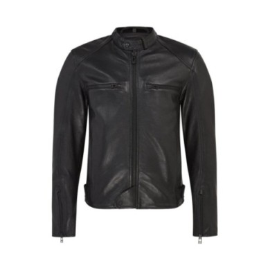 Belstaff Giacca Broughton in pelle cerata nera