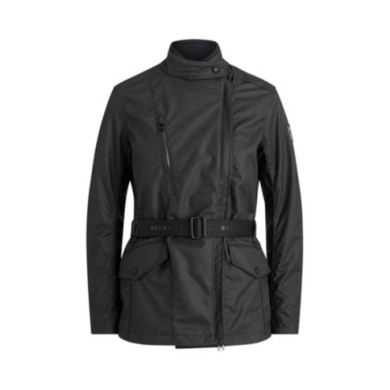 Belstaff Veste Easterly en coton ciré pour femmes noir
