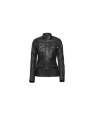 Belstaff Giacca Penrith in pelle cerata da donna nera