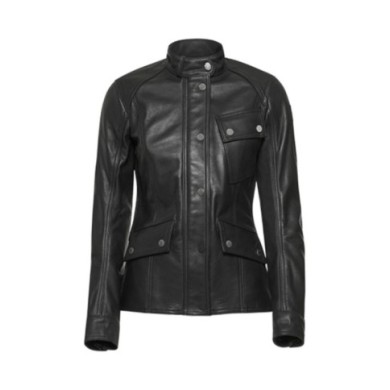 Belstaff Veste Penrith en cuir ciré pour femmes noir