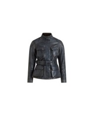 Belstaff Jacke Trialmaster Waxed Leder Damen blau